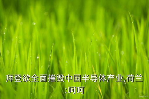 拜登欲全面摧毀中國(guó)半導(dǎo)體產(chǎn)業(yè),荷蘭:呵呵