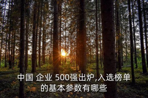 中國 企業(yè) 500強出爐,入選榜單的基本參數(shù)有哪些