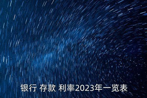  銀行 存款 利率2023年一覽表