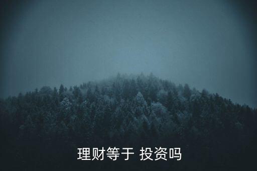  理財(cái)?shù)扔?投資嗎