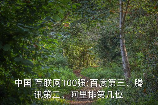 中國 互聯(lián)網(wǎng)100強:百度第三、騰訊第二、阿里排第幾位