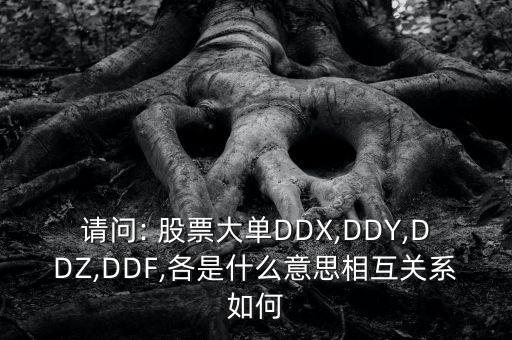 請(qǐng)問: 股票大單DDX,DDY,DDZ,DDF,各是什么意思相互關(guān)系如何