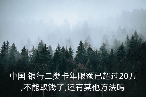 中國(guó) 銀行二類卡年限額已超過(guò)20萬(wàn),不能取錢(qián)了,還有其他方法嗎