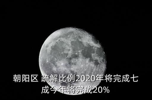 朝陽區(qū) 疏解比例2020年將完成七成今年將完成20%