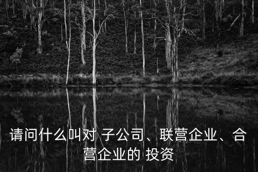 請問什么叫對 子公司、聯(lián)營企業(yè)、合營企業(yè)的 投資