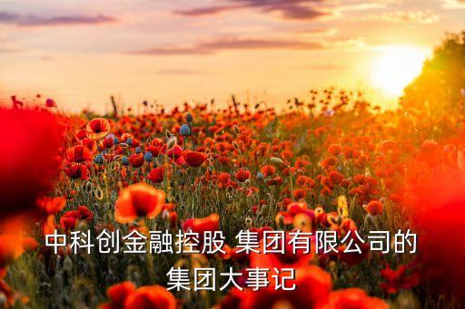  中科創(chuàng)金融控股 集團有限公司的 集團大事記