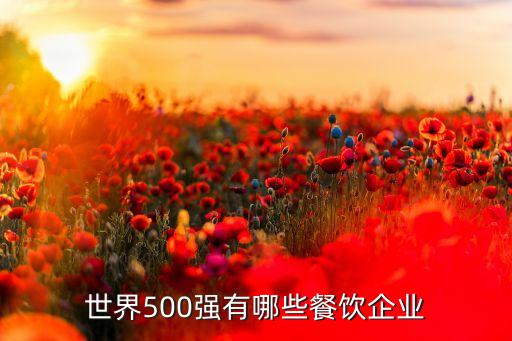 世界500強(qiáng)有哪些餐飲企業(yè)