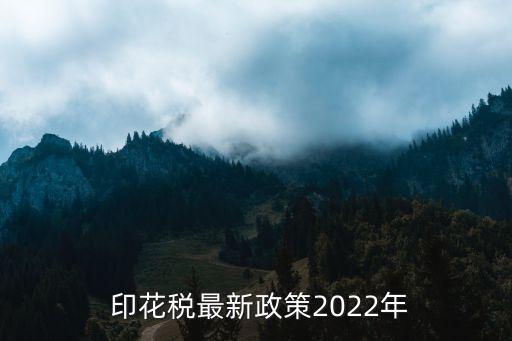  印花稅最新政策2022年