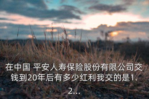 在中國 平安人壽保險(xiǎn)股份有限公司交錢到20年后有多少紅利我交的是1.2...