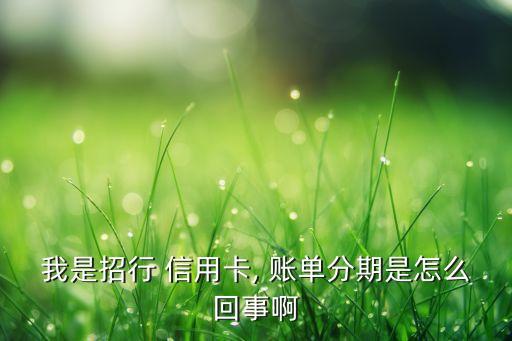 招商銀行信用卡賬單分期什么意思