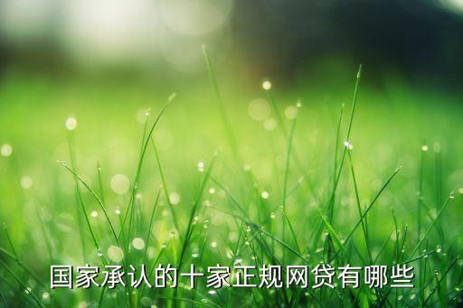 國(guó)家承認(rèn)的十家正規(guī)網(wǎng)貸有哪些