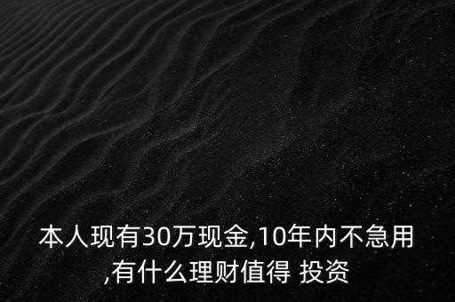 本人現(xiàn)有30萬(wàn)現(xiàn)金,10年內(nèi)不急用,有什么理財(cái)值得 投資