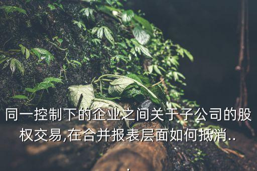 同一控制下的企業(yè)之間關于子公司的股權交易,在合并報表層面如何抵消...