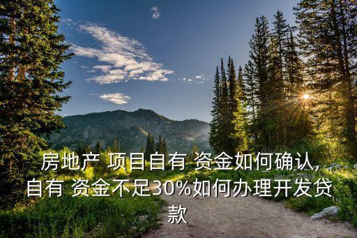  房地產(chǎn) 項(xiàng)目自有 資金如何確認(rèn),自有 資金不足30%如何辦理開發(fā)貸款