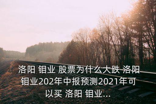  洛陽 鉬業(yè) 股票為什么大跌 洛陽 鉬業(yè)202年中報(bào)預(yù)測2021年可以買 洛陽 鉬業(yè)...