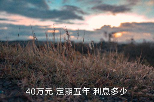 40萬元 定期五年 利息多少