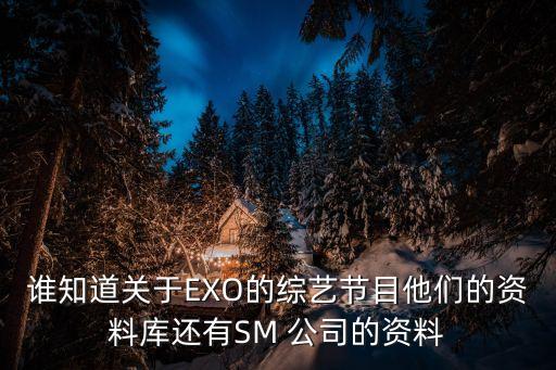 誰知道關于EXO的綜藝節(jié)目他們的資料庫還有SM 公司的資料