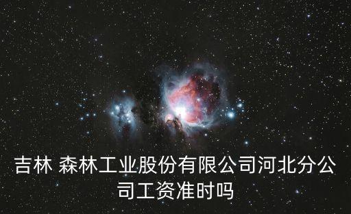 吉林 森林工業(yè)股份有限公司河北分公司工資準(zhǔn)時(shí)嗎