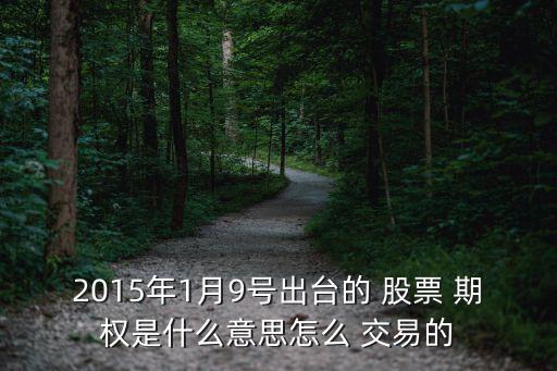 2015年1月9號(hào)出臺(tái)的 股票 期權(quán)是什么意思怎么 交易的