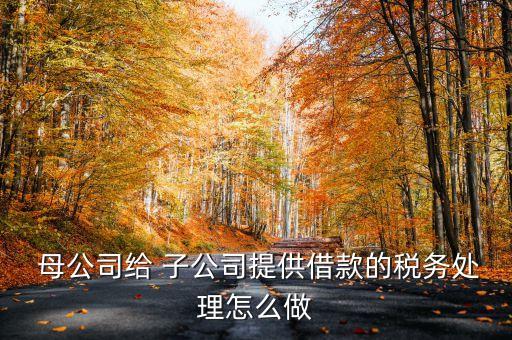  母公司給 子公司提供借款的稅務(wù)處理怎么做