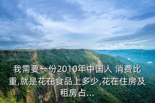 我需要一份2010年中國(guó)人 消費(fèi)比重,就是花在食品上多少,花在住房及租房占...