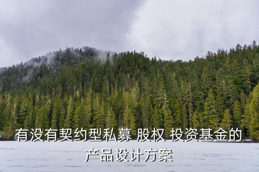 有沒有契約型私募 股權(quán) 投資基金的產(chǎn)品設(shè)計(jì)方案