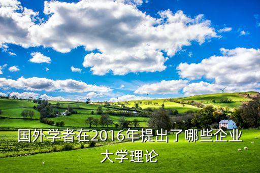 國外學(xué)者在2016年提出了哪些企業(yè)大學(xué)理論