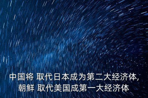 中國將 取代日本成為第二大經濟體,朝鮮 取代美國成第一大經濟體