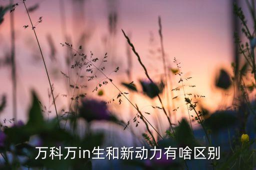 萬科萬in生和新動力有啥區(qū)別