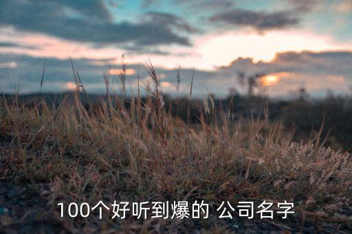 100個(gè)好聽(tīng)到爆的 公司名字