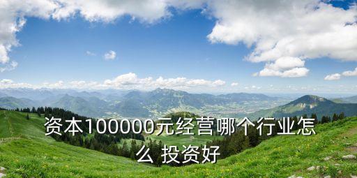  資本100000元經(jīng)營(yíng)哪個(gè)行業(yè)怎么 投資好