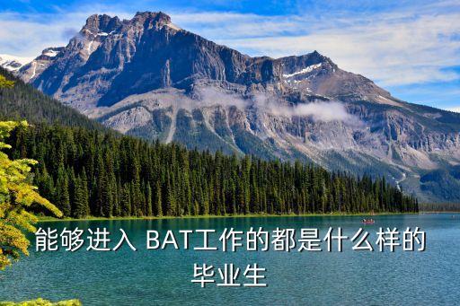 能夠進(jìn)入 BAT工作的都是什么樣的畢業(yè)生