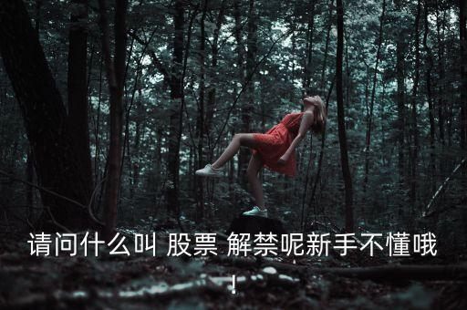 請(qǐng)問什么叫 股票 解禁呢新手不懂哦!