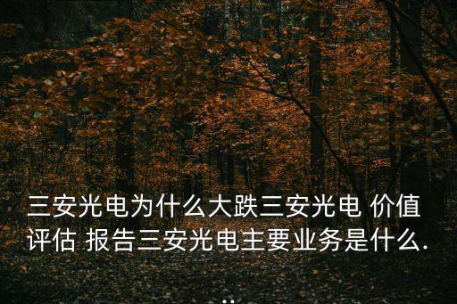 三安光電為什么大跌三安光電 價值 評估 報(bào)告三安光電主要業(yè)務(wù)是什么...