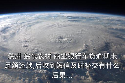 滁州 皖東農(nóng)村 商業(yè)銀行車貸逾期未足額還款,后收到短信及時(shí)補(bǔ)交有什么后果...