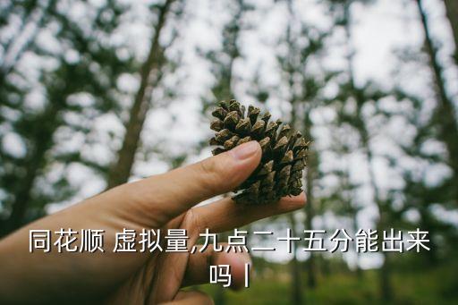 同花順 虛擬量,九點二十五分能出來嗎丨