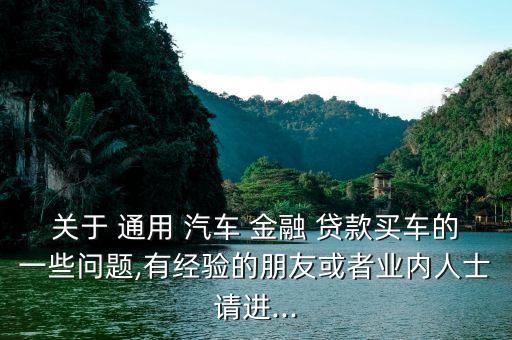 關(guān)于 通用 汽車 金融 貸款買車的一些問題,有經(jīng)驗(yàn)的朋友或者業(yè)內(nèi)人士請(qǐng)進(jìn)...