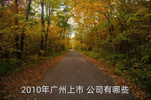 2010年廣州上市 公司有哪些