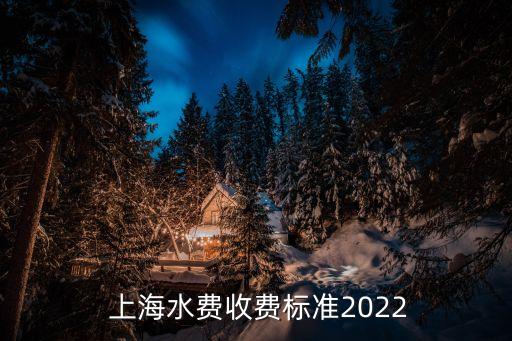  上海水費收費標準2022