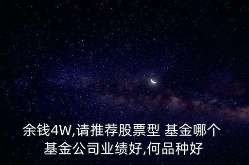 余錢(qián)4W,請(qǐng)推薦股票型 基金哪個(gè) 基金公司業(yè)績(jī)好,何品種好