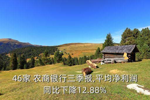 46家 農(nóng)商銀行三季報,平均凈利潤同比下降12.88%