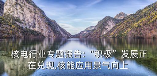  核電行業(yè)專題報(bào)告:“積極”發(fā)展正在兌現(xiàn),核能應(yīng)用景氣向上