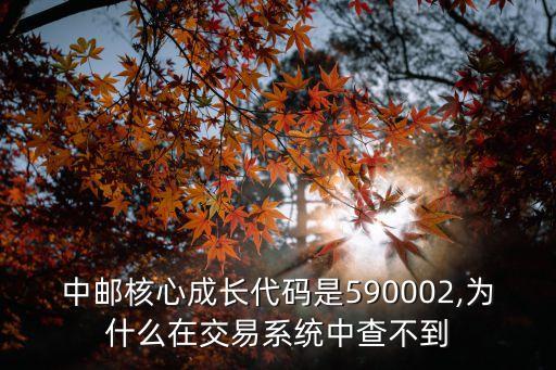 中郵核心成長(zhǎng)代碼是590002,為什么在交易系統(tǒng)中查不到