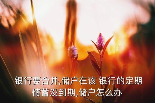  銀行要合并,儲(chǔ)戶在該 銀行的定期儲(chǔ)蓄沒到期,儲(chǔ)戶怎么辦