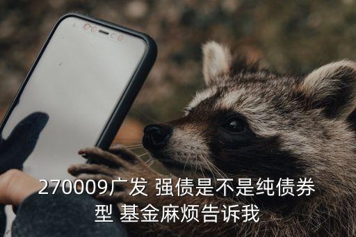 270009廣發(fā) 強(qiáng)債是不是純債券型 基金麻煩告訴我