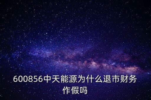 600856中天能源為什么退市財(cái)務(wù)作假嗎