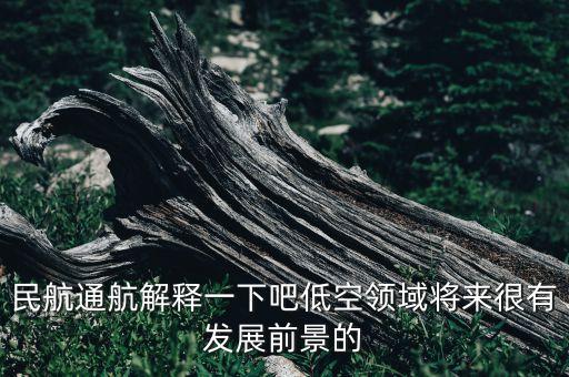 民航通航解釋一下吧低空領(lǐng)域?qū)砗苡邪l(fā)展前景的