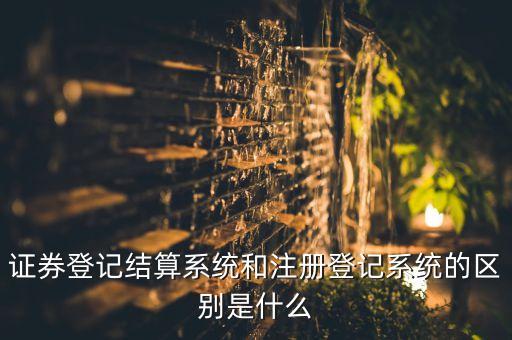 證券登記結(jié)算系統(tǒng)和注冊(cè)登記系統(tǒng)的區(qū)別是什么