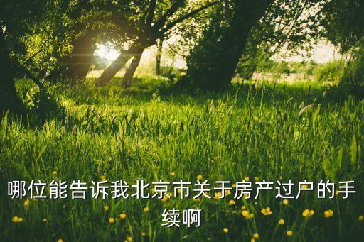 哪位能告訴我北京市關(guān)于房產(chǎn)過戶的手續(xù)啊