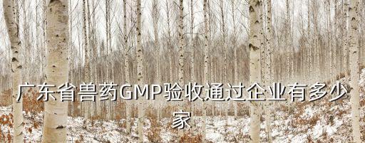 廣東省獸藥GMP驗(yàn)收通過企業(yè)有多少家